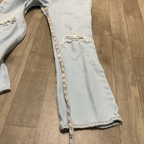 Womens Levi’s Ribcage Distressed Washed Straight Ankle Denim Jeans - Picture 4 of 11